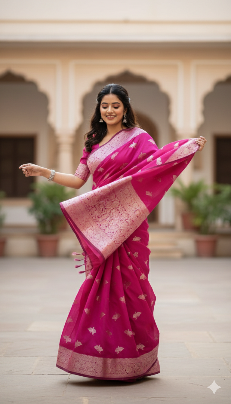 Butterfly silk saree